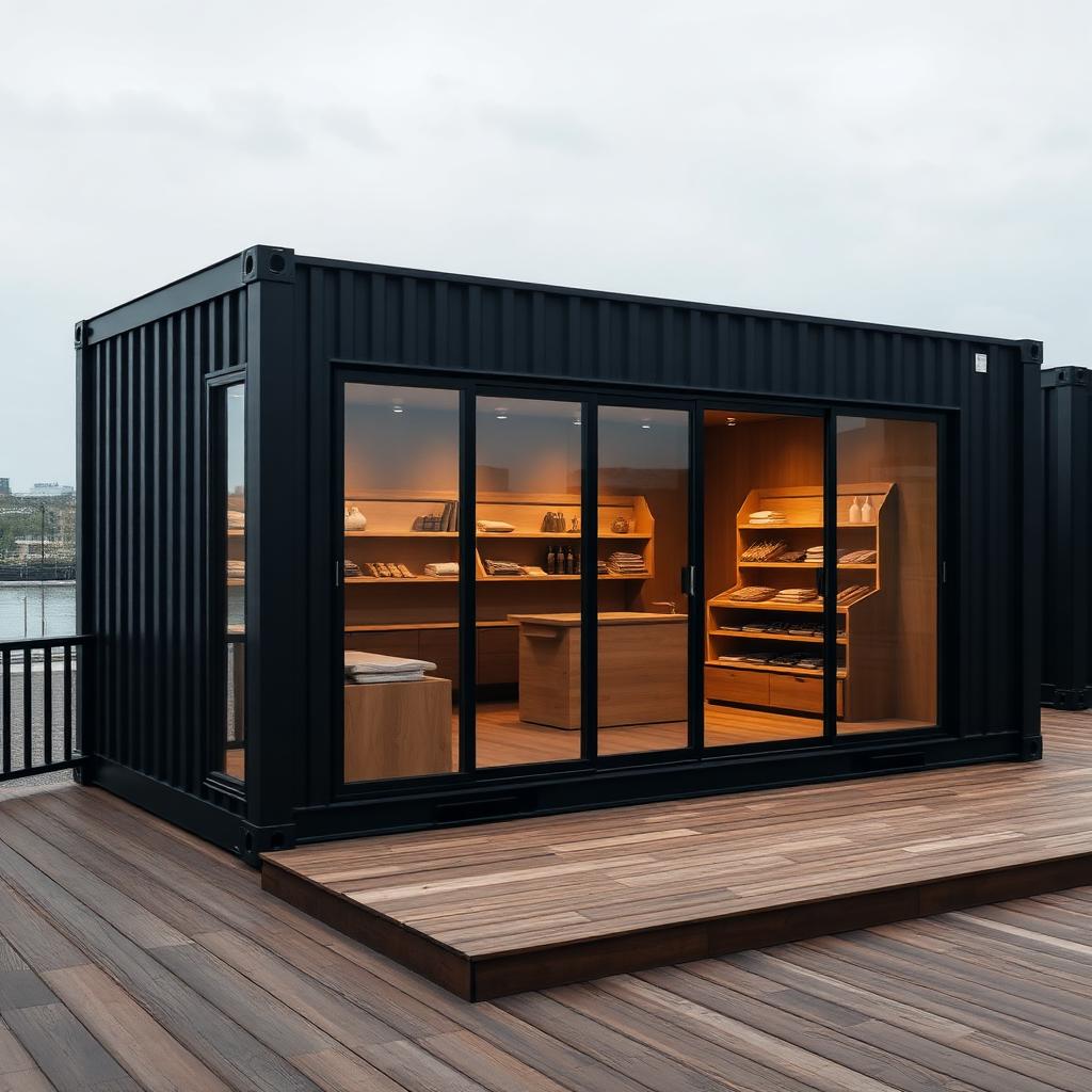 Matte-black container studio